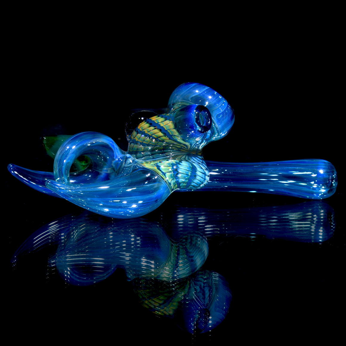 Blue Wrap-n-Rake Sidecar Dry w/ Opal & Green Horn