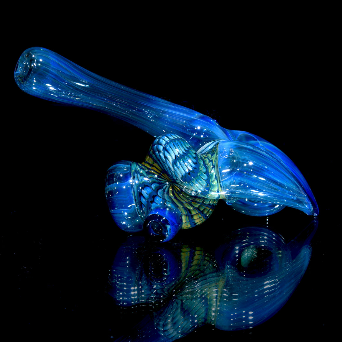 Blue Wrap-n-Rake Sidecar Dry w/ Opal & Green Horn