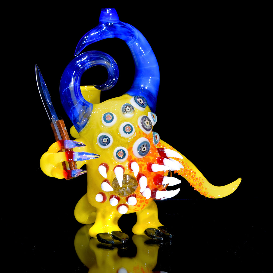 Alien Cryptid Rig w/ Removable Knife Dabber - Yellow/Mystique - 14mm Female