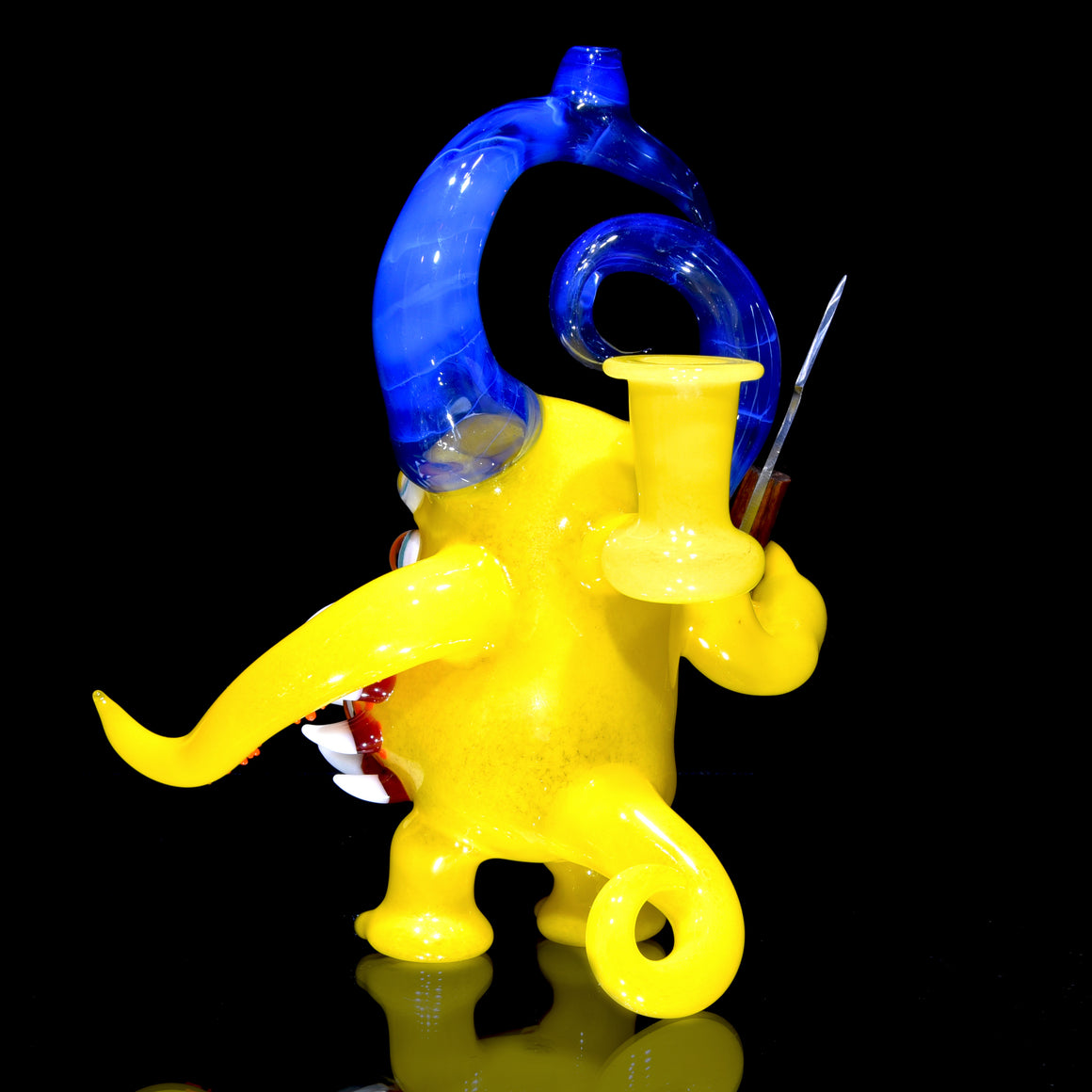 Alien Cryptid Rig w/ Removable Knife Dabber - Yellow/Mystique - 14mm Female