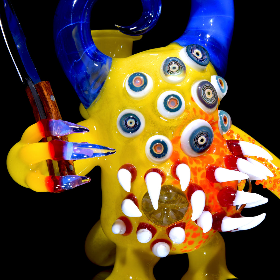 Alien Cryptid Rig w/ Removable Knife Dabber - Yellow/Mystique - 14mm Female