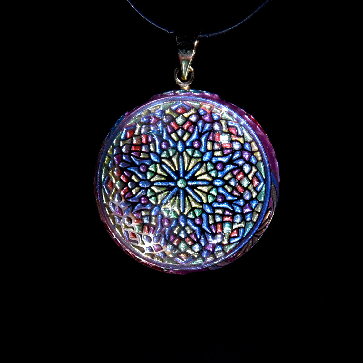 Butterfly Kaleidoscope Pendant - Electric Lavender