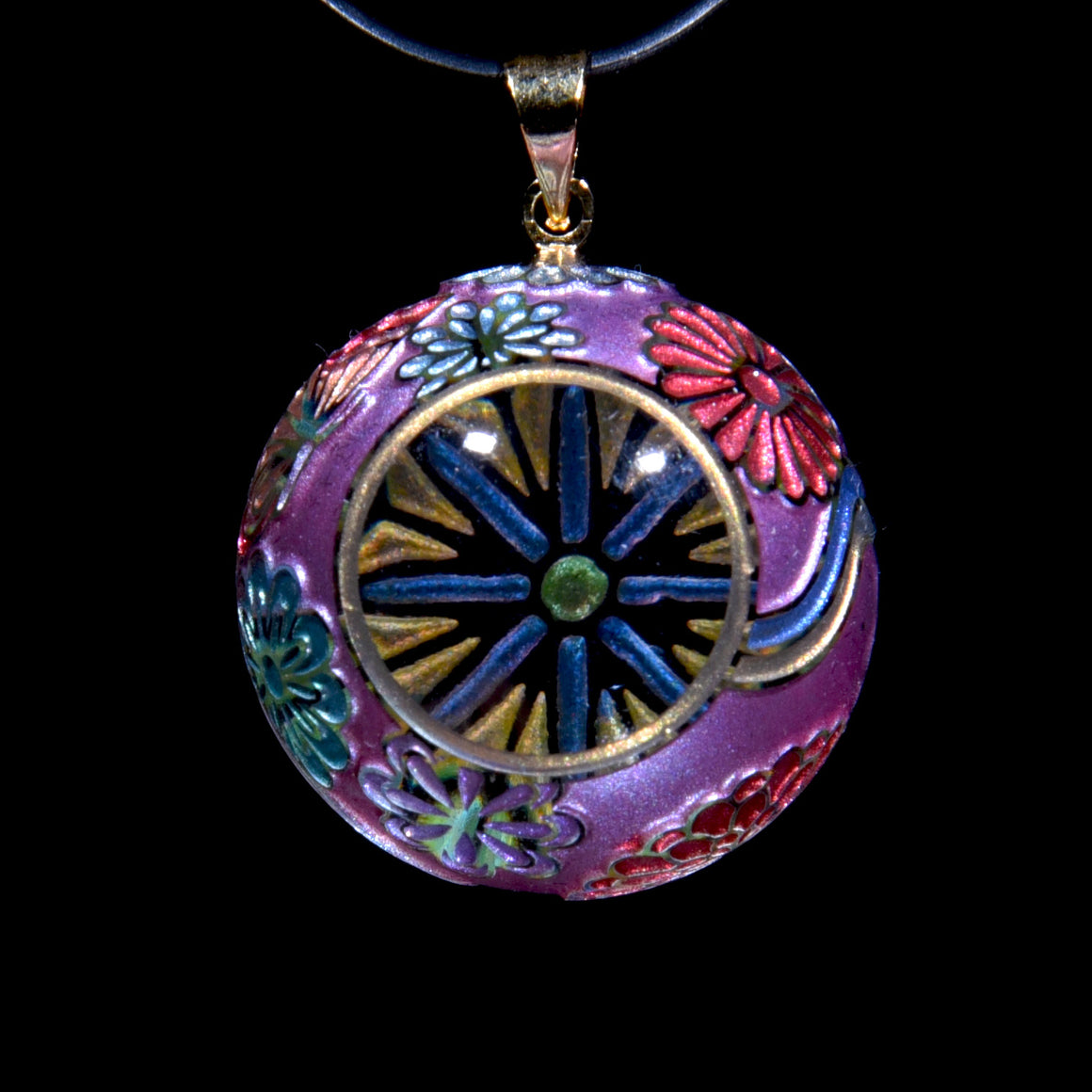 Butterfly Kaleidoscope Pendant - Electric Lavender