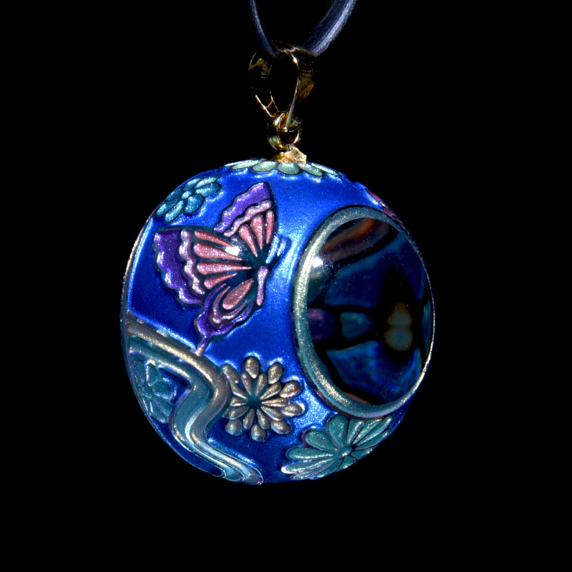 Butterfly Kaleidoscope Pendant - Royal Blue
