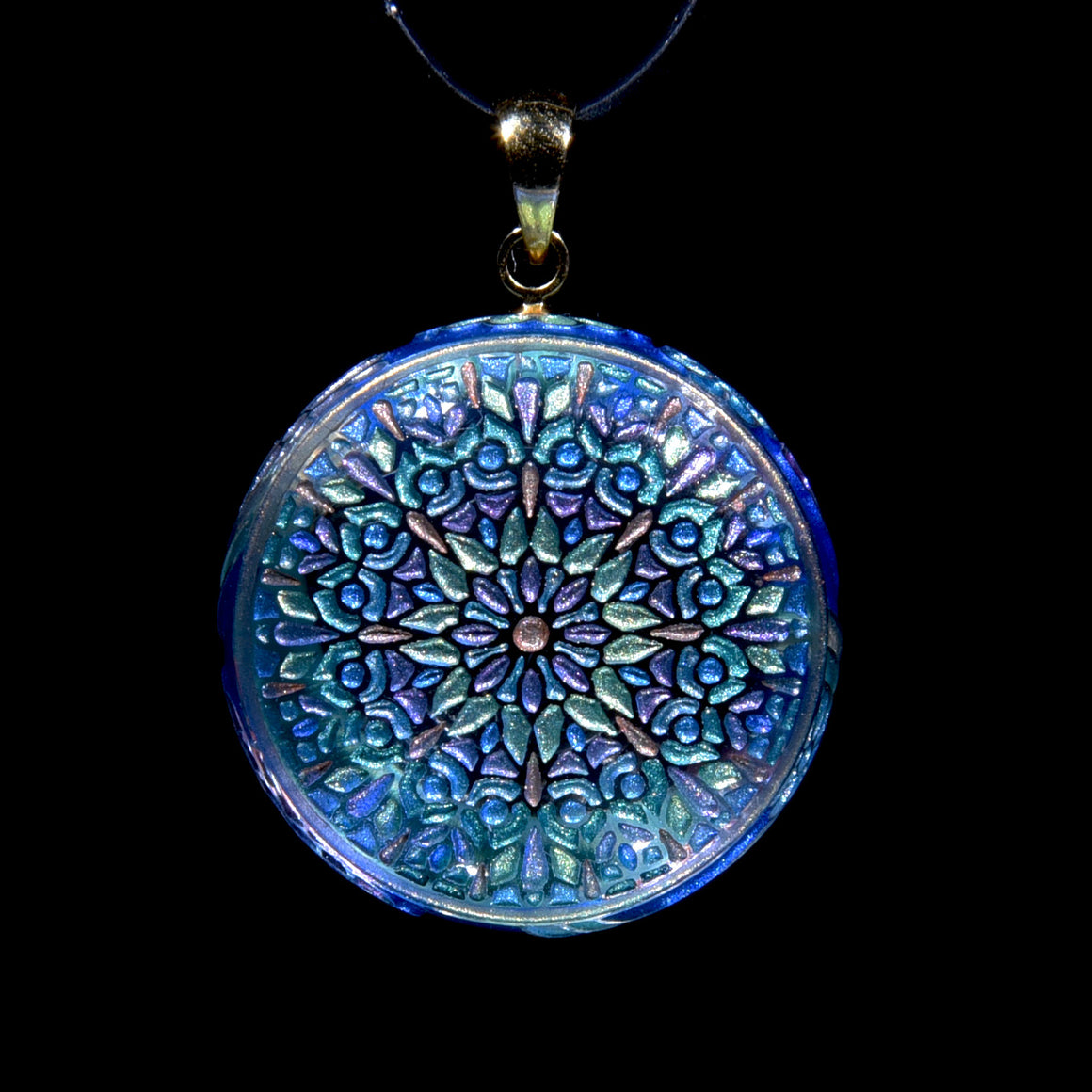 Butterfly Kaleidoscope Pendant - Royal Blue