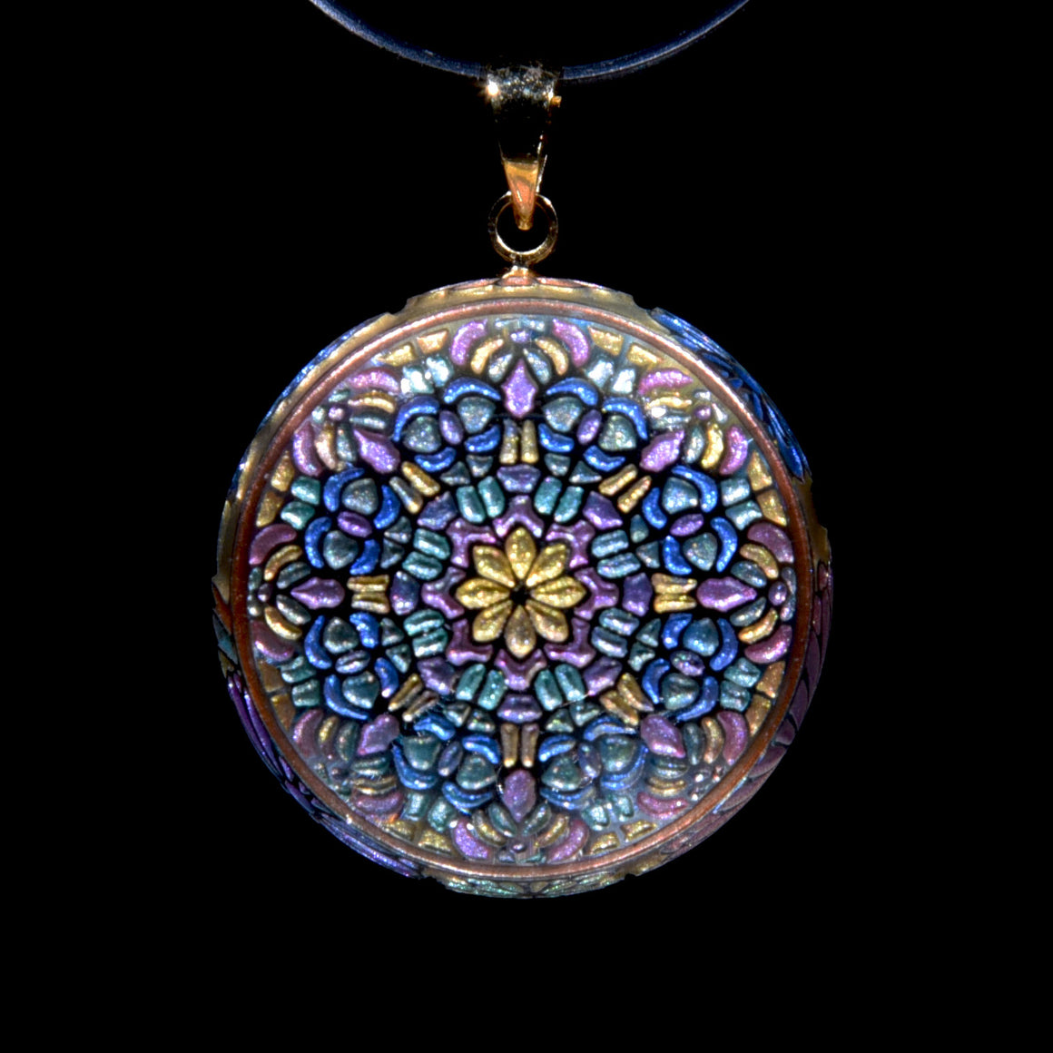 Butterfly Kaleidoscope Pendant - Gold