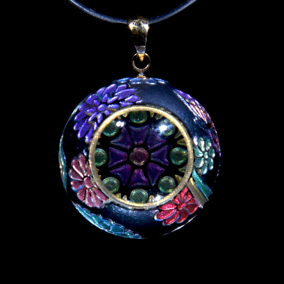 Butterfly Kaleidoscope Pendant - Black