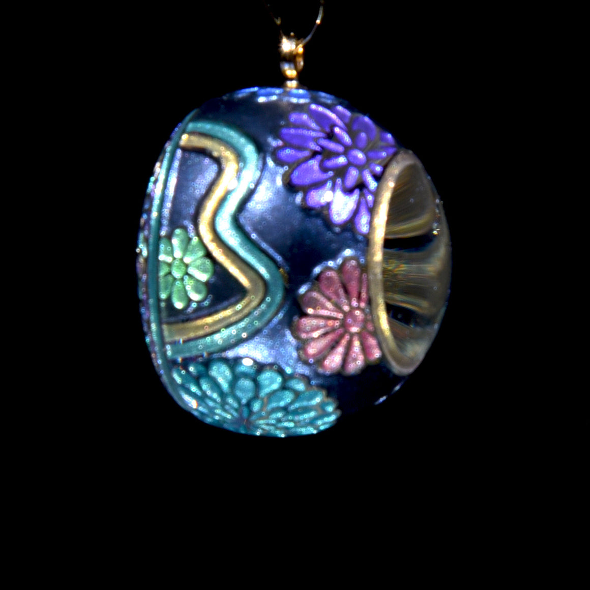 Butterfly Kaleidoscope Pendant - Black