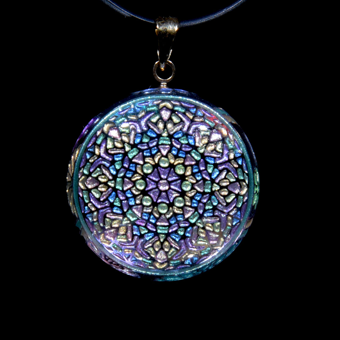 Butterfly Kaleidoscope Pendant - Black