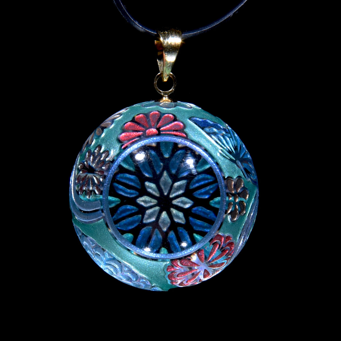 Butterfly Kaleidoscope Pendant - Mint Green