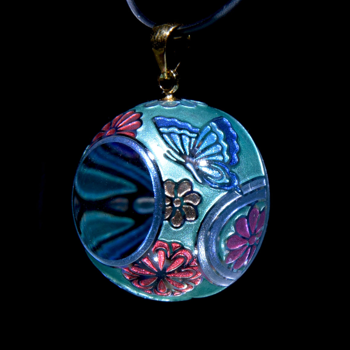 Butterfly Kaleidoscope Pendant - Celeste