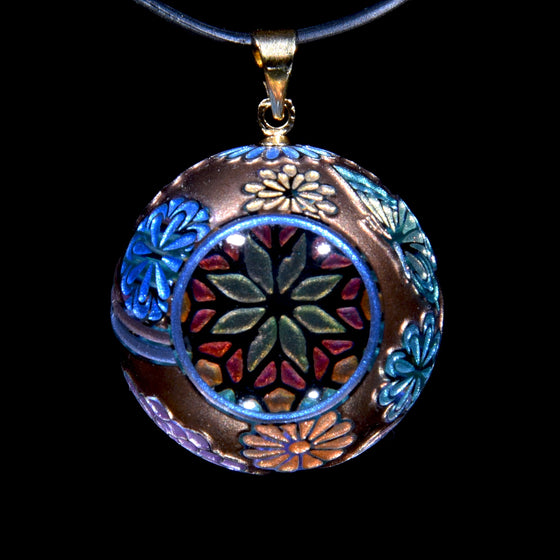 Butterfly Kaleidoscope Pendant - Dark Bronze