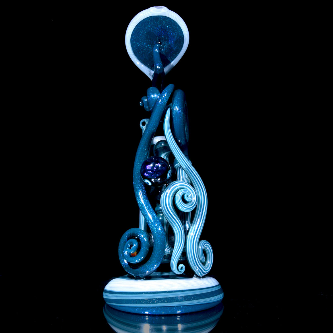 Collab XL Dichroic Caged Sherlock Bubbler w/ Marble & Jar