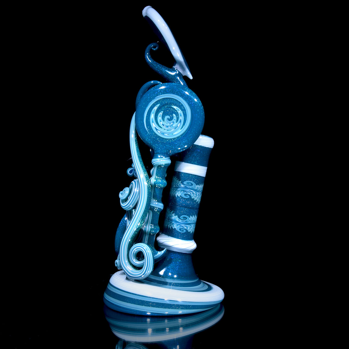 Collab XL Dichroic Caged Sherlock Bubbler w/ Marble & Jar