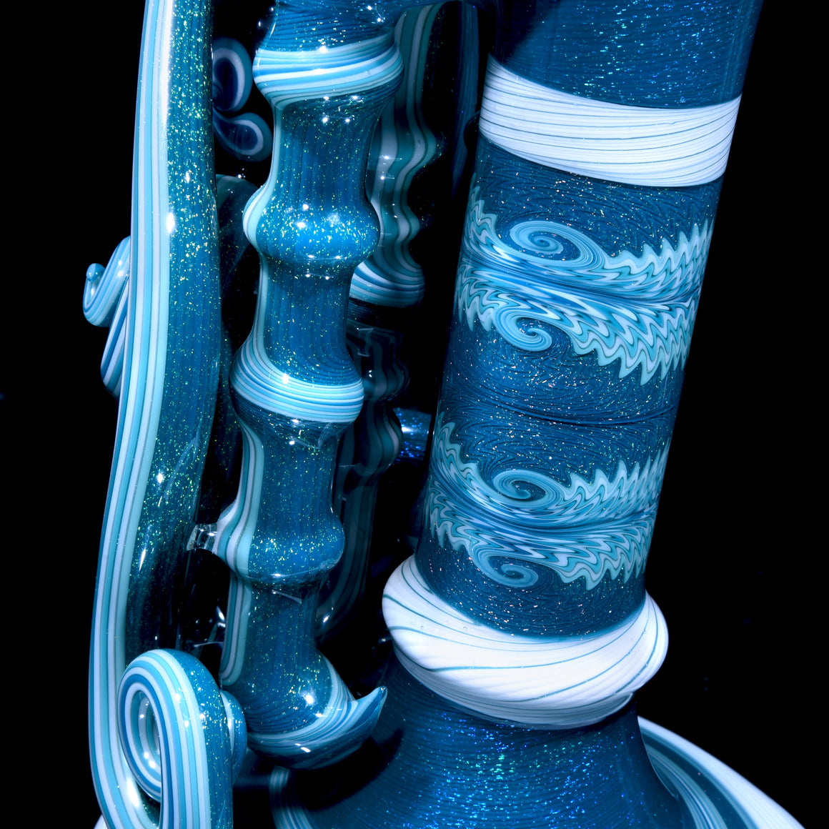 Collab XL Dichroic Caged Sherlock Bubbler w/ Marble & Jar