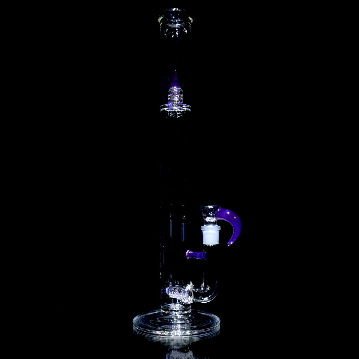 Accented 44mm Downgrid Stemline Straight Tube w/ 4-hole Horned Slide - Royal Jelly - 18mm Female