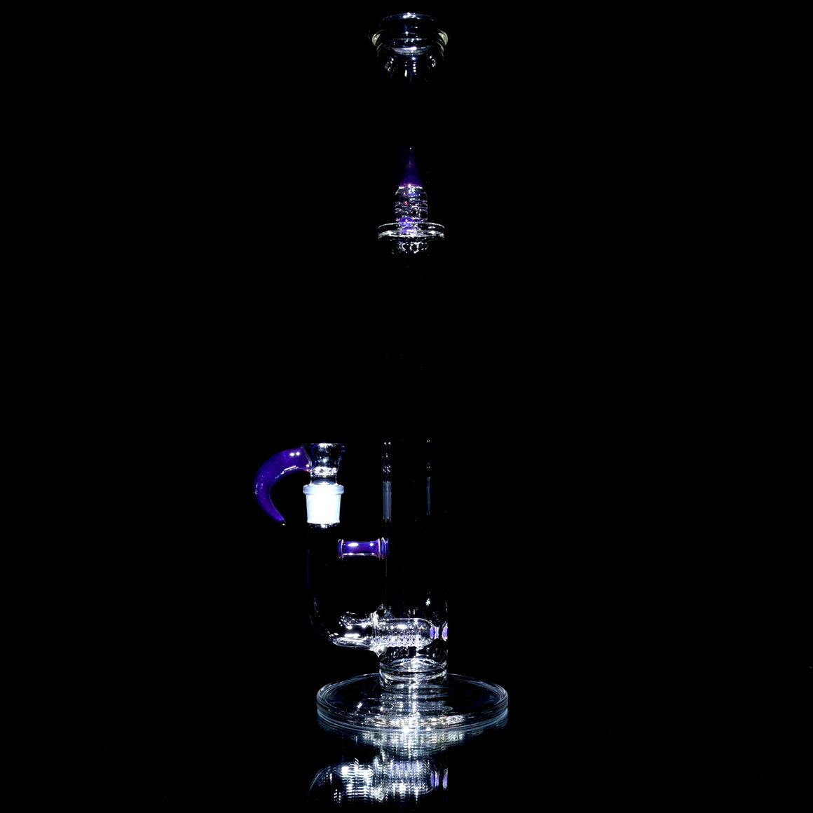 Accented 44mm Downgrid Stemline Straight Tube w/ 4-hole Horned Slide - Royal Jelly - 18mm Female