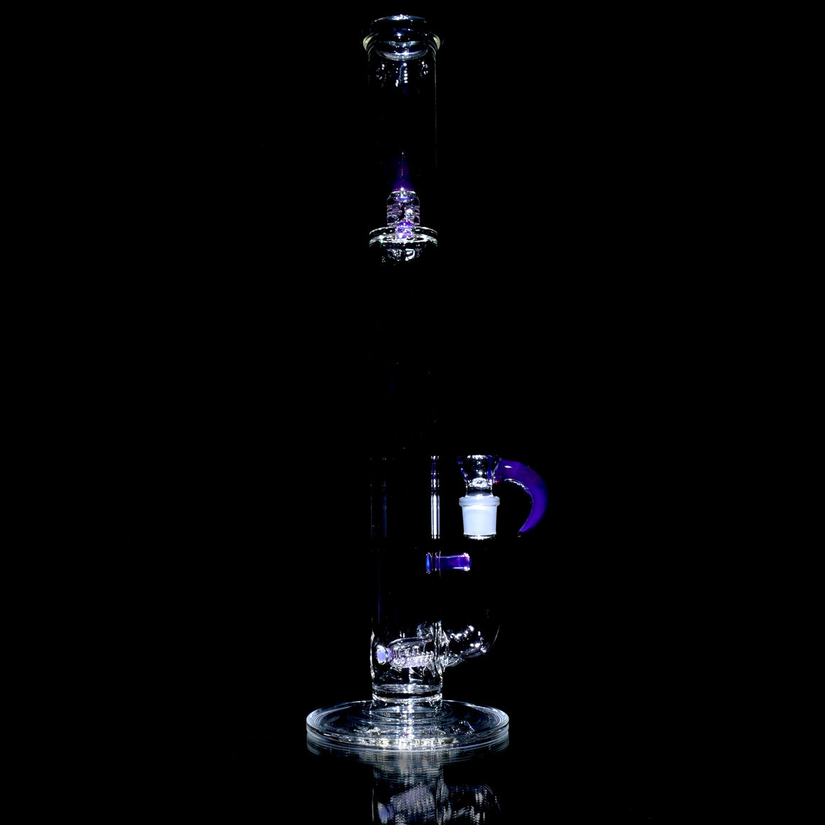 Accented 44mm Downgrid Stemline Straight Tube w/ 4-hole Horned Slide - Royal Jelly - 18mm Female