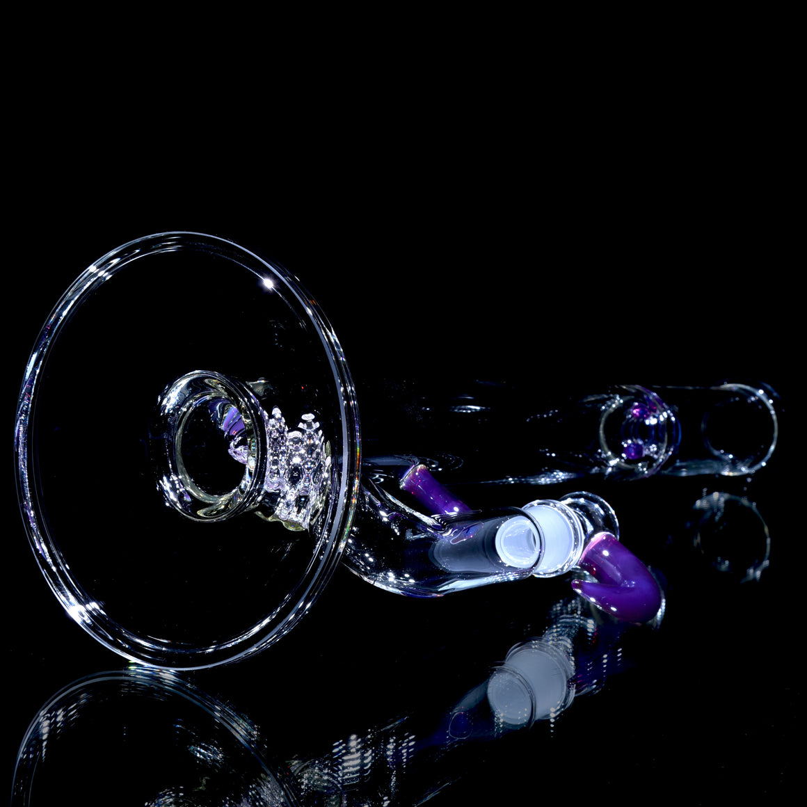 Accented 44mm Downgrid Stemline Straight Tube w/ 4-hole Horned Slide - Royal Jelly - 18mm Female