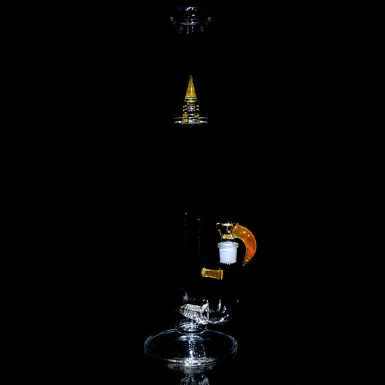 Accented 44mm Upgrid Stemline Straight Tube w/ 4-hole Horned Slide - Transparent Orange - 18mm Female