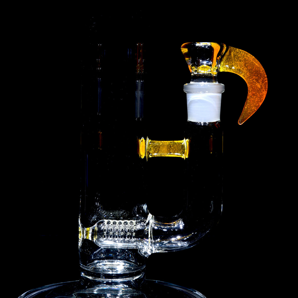 Accented 44mm Upgrid Stemline Straight Tube w/ 4-hole Horned Slide - Transparent Orange - 18mm Female