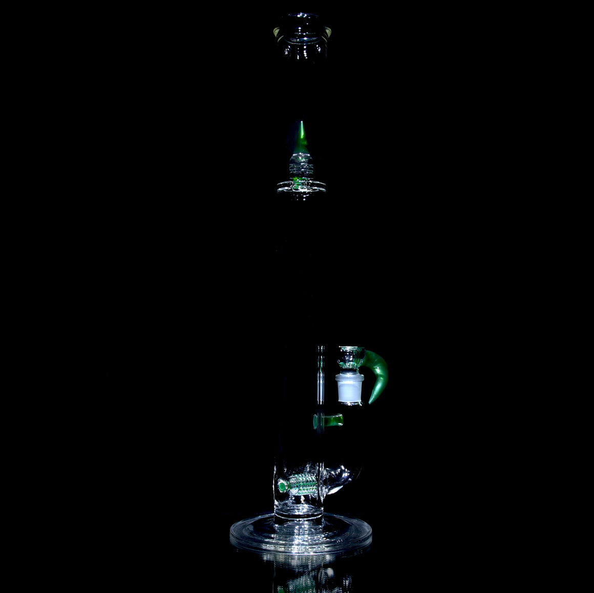 Accented 44mm 360° Grid Stemline Straight Tube w/ 4-hole Horned Slide - Chromium - 18mm Female