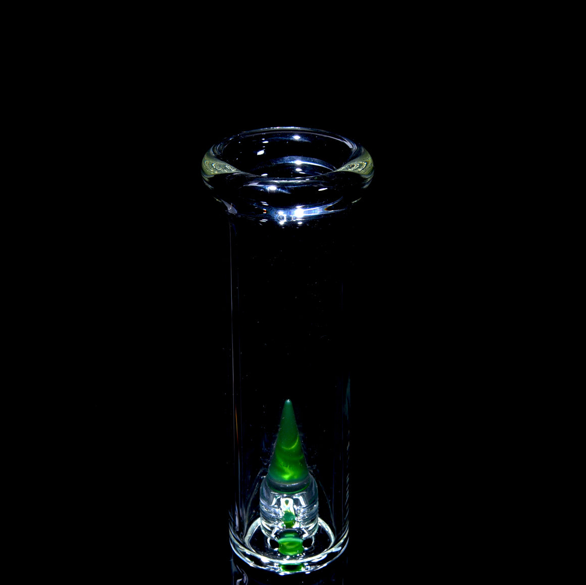 Accented 44mm 360° Grid Stemline Straight Tube w/ 4-hole Horned Slide - Chromium - 18mm Female
