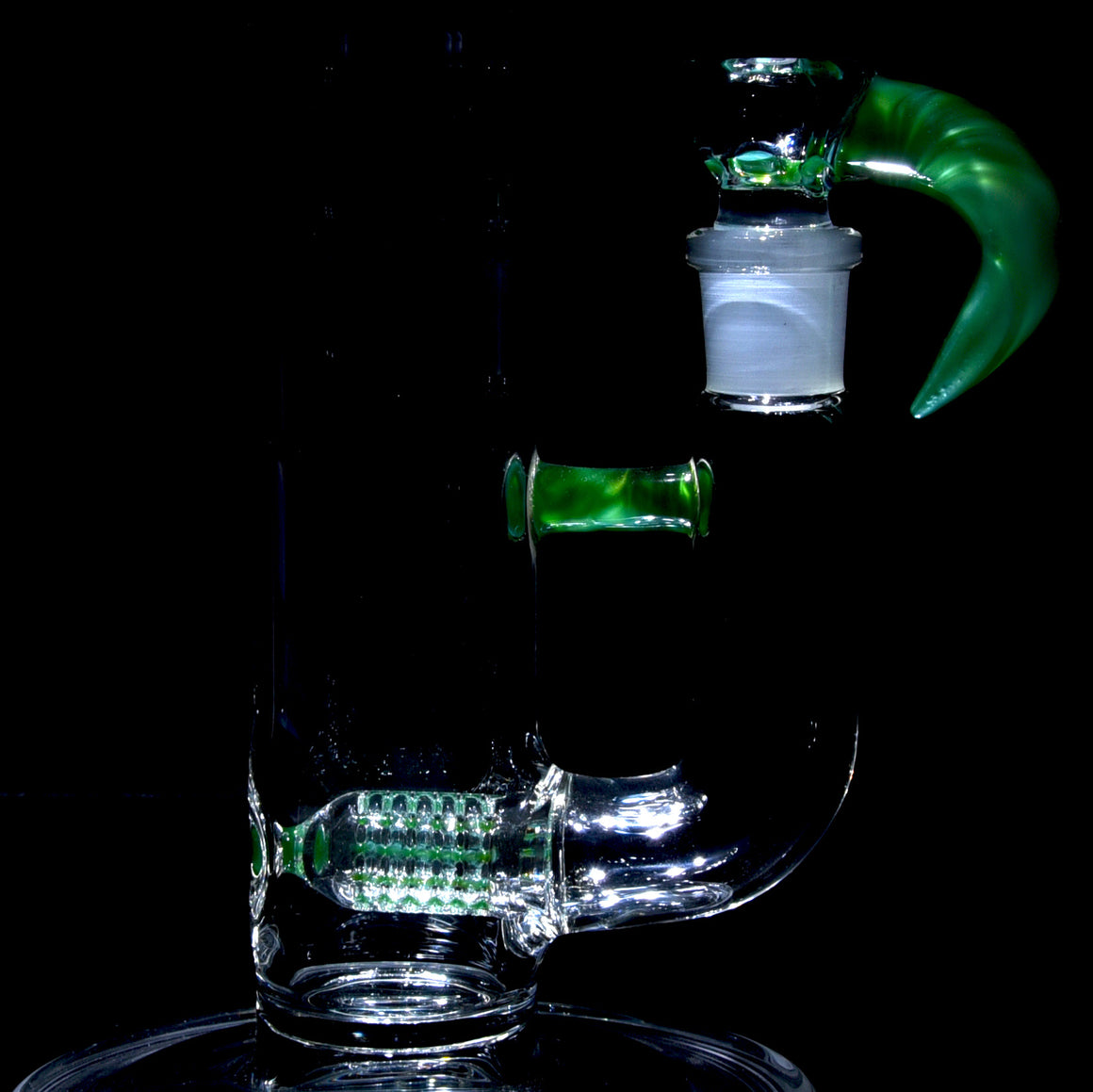 Accented 44mm 360° Grid Stemline Straight Tube w/ 4-hole Horned Slide - Chromium - 18mm Female