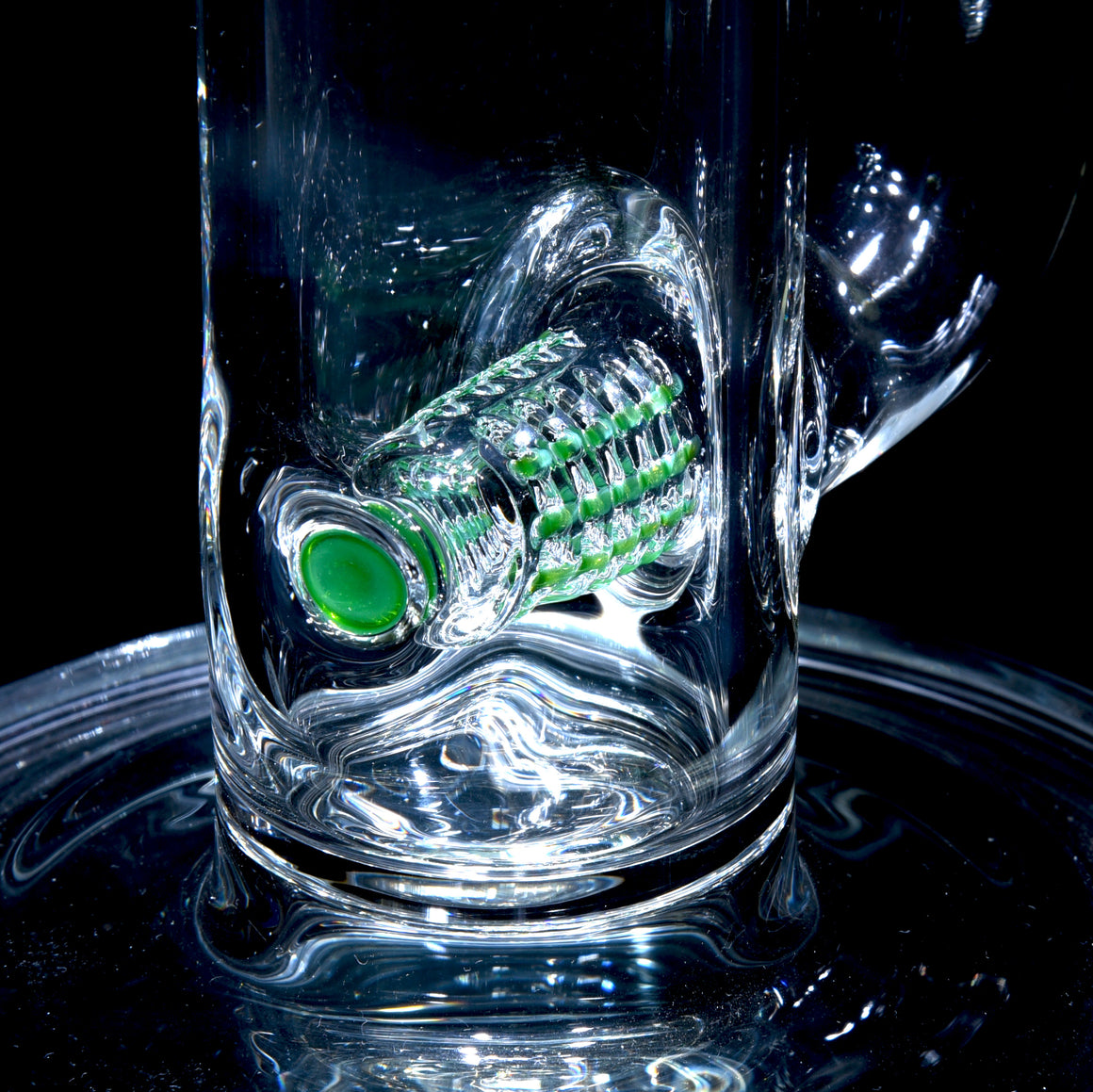 Accented 44mm 360° Grid Stemline Straight Tube w/ 4-hole Horned Slide - Chromium - 18mm Female