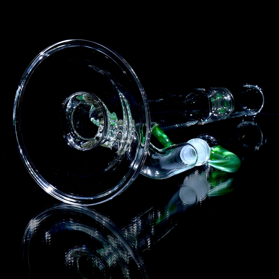Accented 44mm 360° Grid Stemline Straight Tube w/ 4-hole Horned Slide - Chromium - 18mm Female