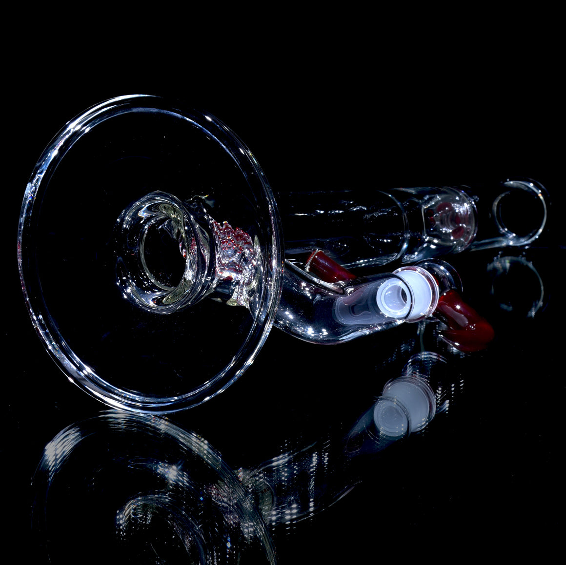 Accented 44mm 360° Grid Stemline Straight Tube w/ 4-hole Horned Slide - Dragon's Blood - 18mm Female