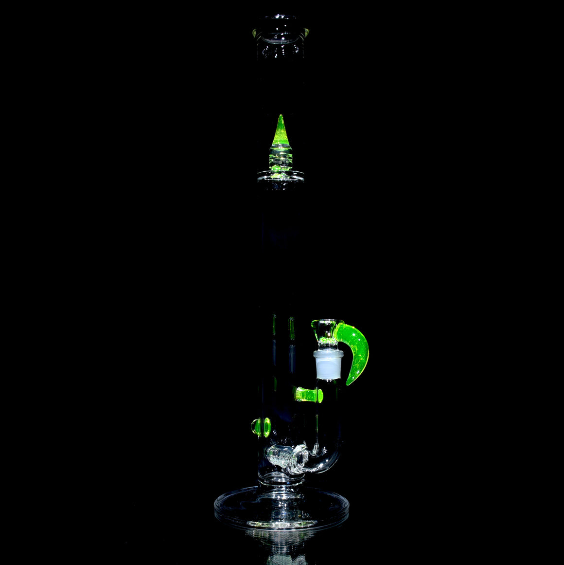UV Reactive Accented 44mm Downgrid Stemline Straight Tube w/ 4-hole Horned Slide - Ion - 18mm Female