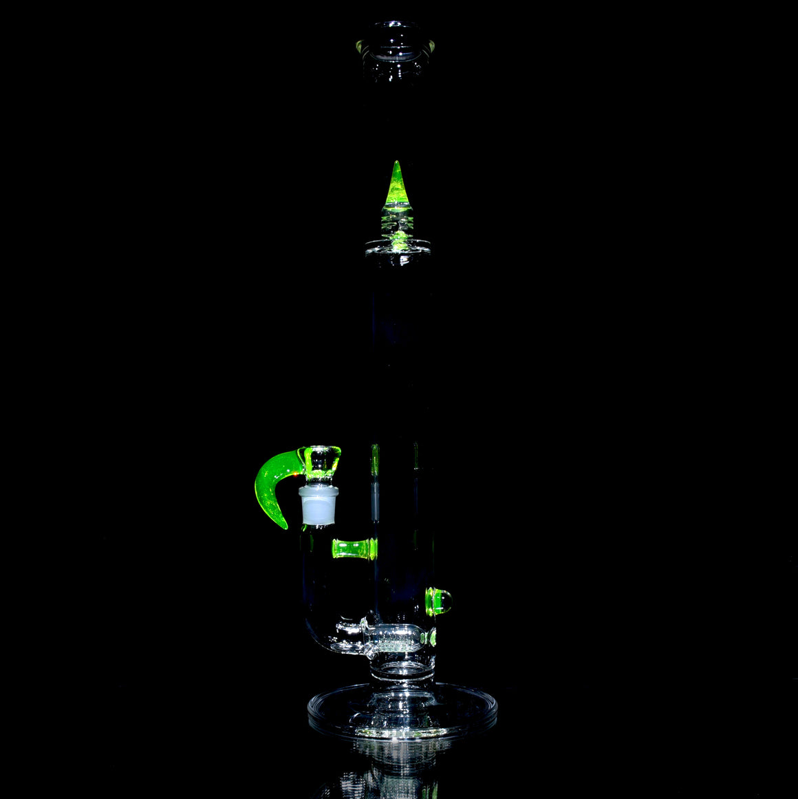 UV Reactive Accented 44mm Downgrid Stemline Straight Tube w/ 4-hole Horned Slide - Ion - 18mm Female