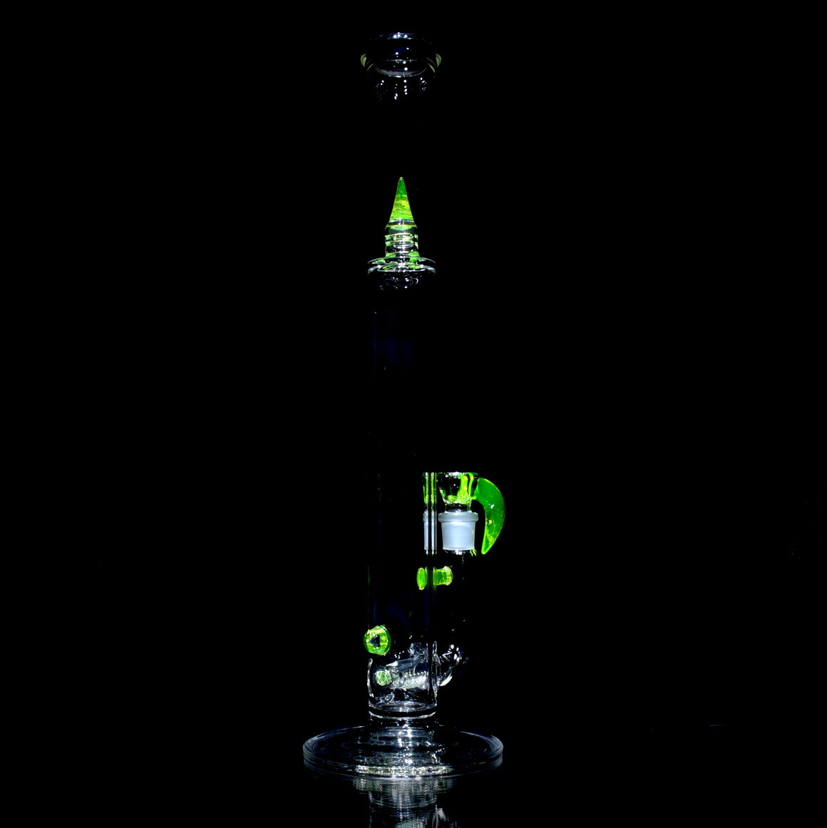 UV Reactive Accented 44mm Downgrid Stemline Straight Tube w/ 4-hole Horned Slide - Ion - 18mm Female