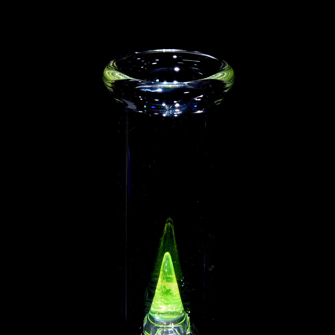 UV Reactive Accented 44mm Downgrid Stemline Straight Tube w/ 4-hole Horned Slide - Ion - 18mm Female