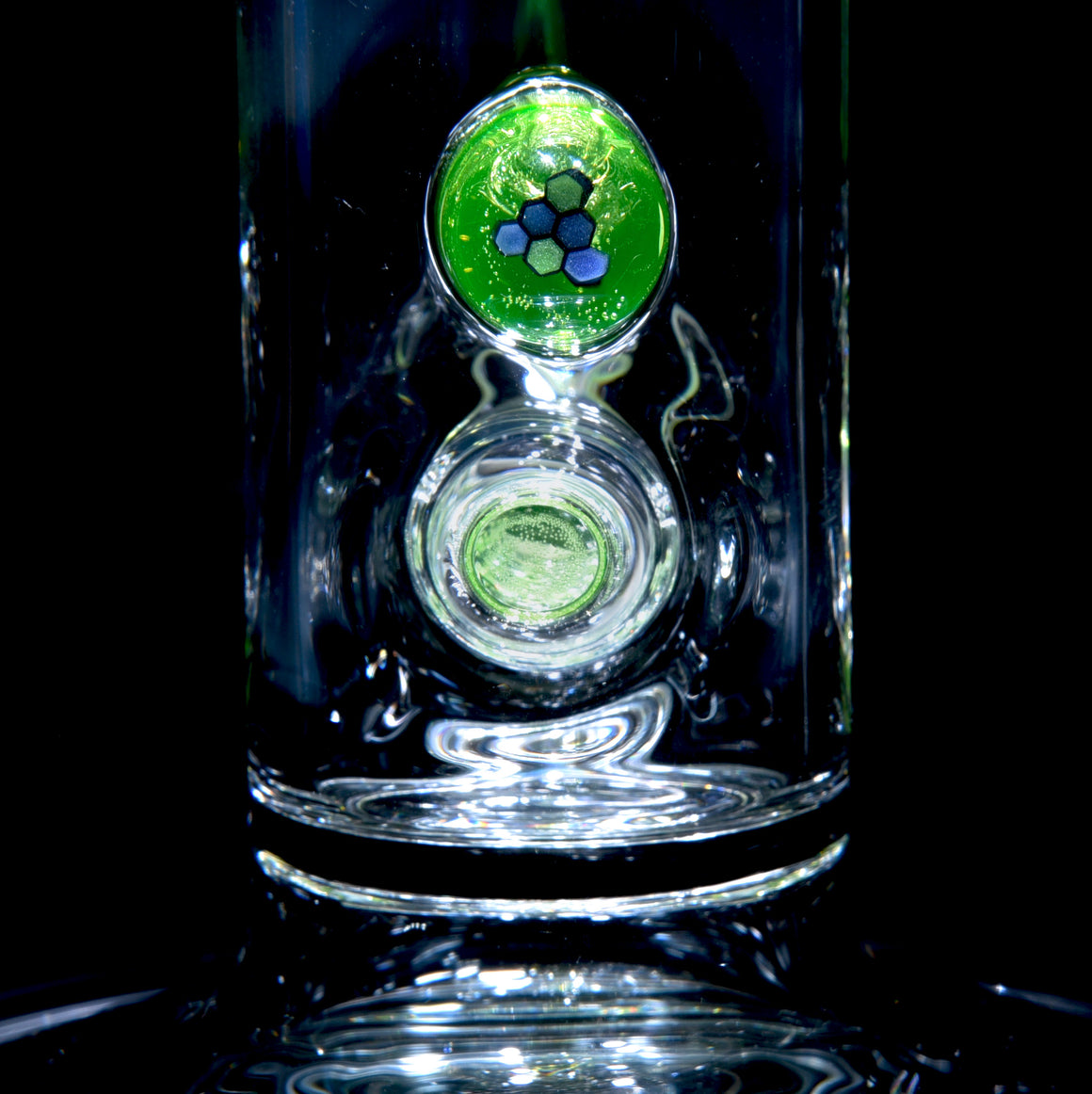 UV Reactive Accented 44mm Downgrid Stemline Straight Tube w/ 4-hole Horned Slide - Ion - 18mm Female