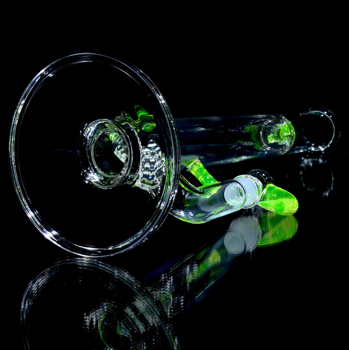 UV Reactive Accented 44mm Downgrid Stemline Straight Tube w/ 4-hole Horned Slide - Ion - 18mm Female