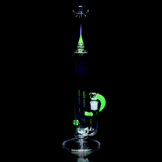 UV Reactive Accented 44mm Downgrid Stemline Straight Tube w/ 4-hole Horned Slide - Ion - 18mm Female
