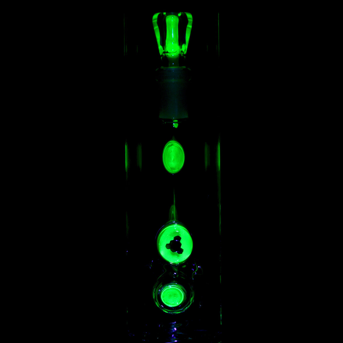 UV Reactive Accented 44mm Downgrid Stemline Straight Tube w/ 4-hole Horned Slide - Ion - 18mm Female