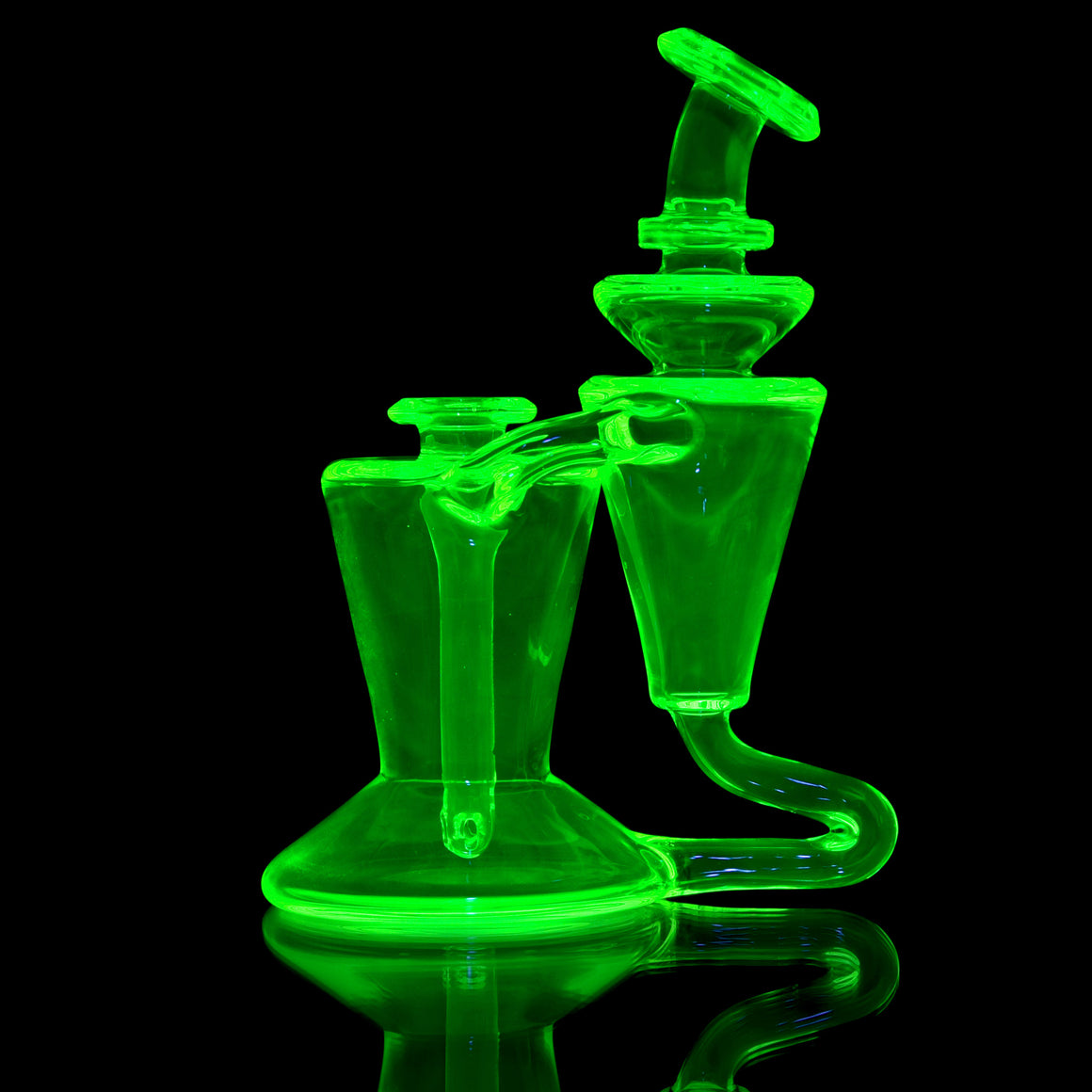 UV Reactive Classic Single-uptake Floating RBR-style Recycler w/ Blender Cap - Ion - 10mm Female