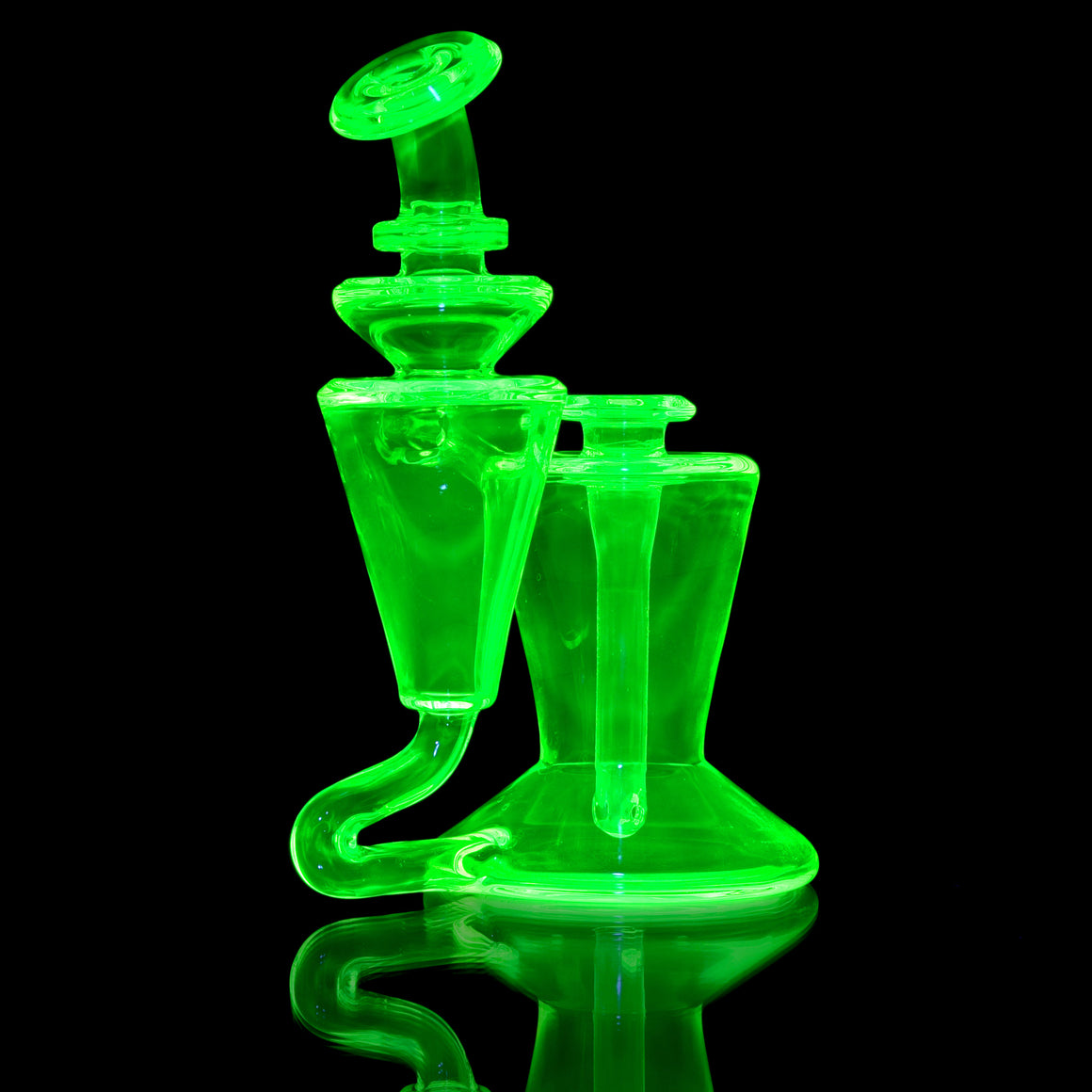 UV Reactive Classic Single-uptake Floating RBR-style Recycler w/ Blender Cap - Ion - 10mm Female