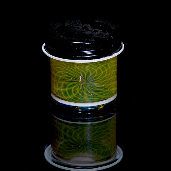 Lidded Airtight Baller Jar - Fume Reti w/ Bubble Trap Wrap & Rake
