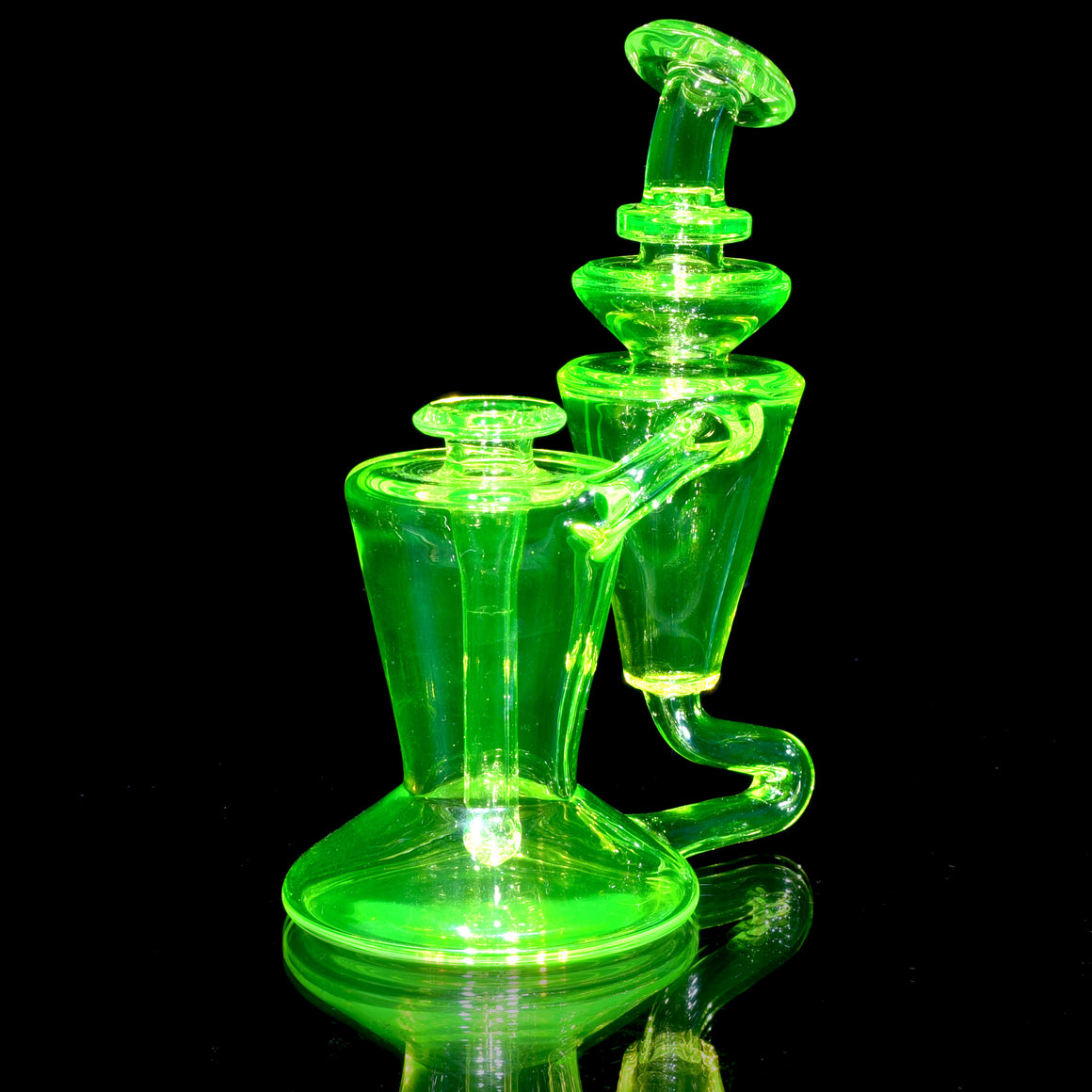 UV Reactive Classic Single-uptake Floating RBR-style Recycler w/ Blender Cap - Ion - 10mm Female