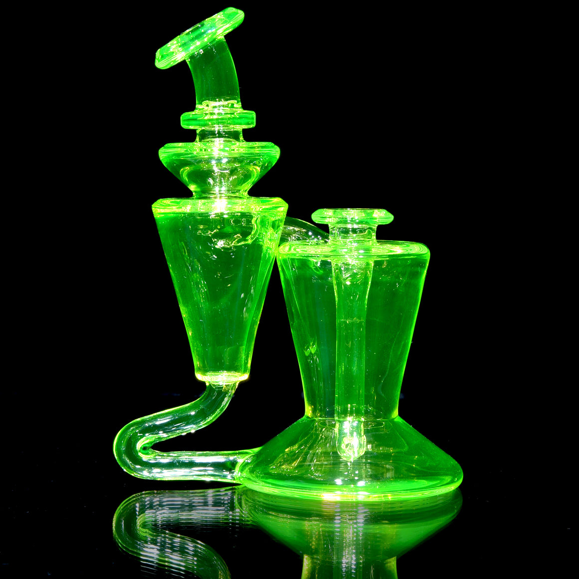 UV Reactive Classic Single-uptake Floating RBR-style Recycler w/ Blender Cap - Ion - 10mm Female