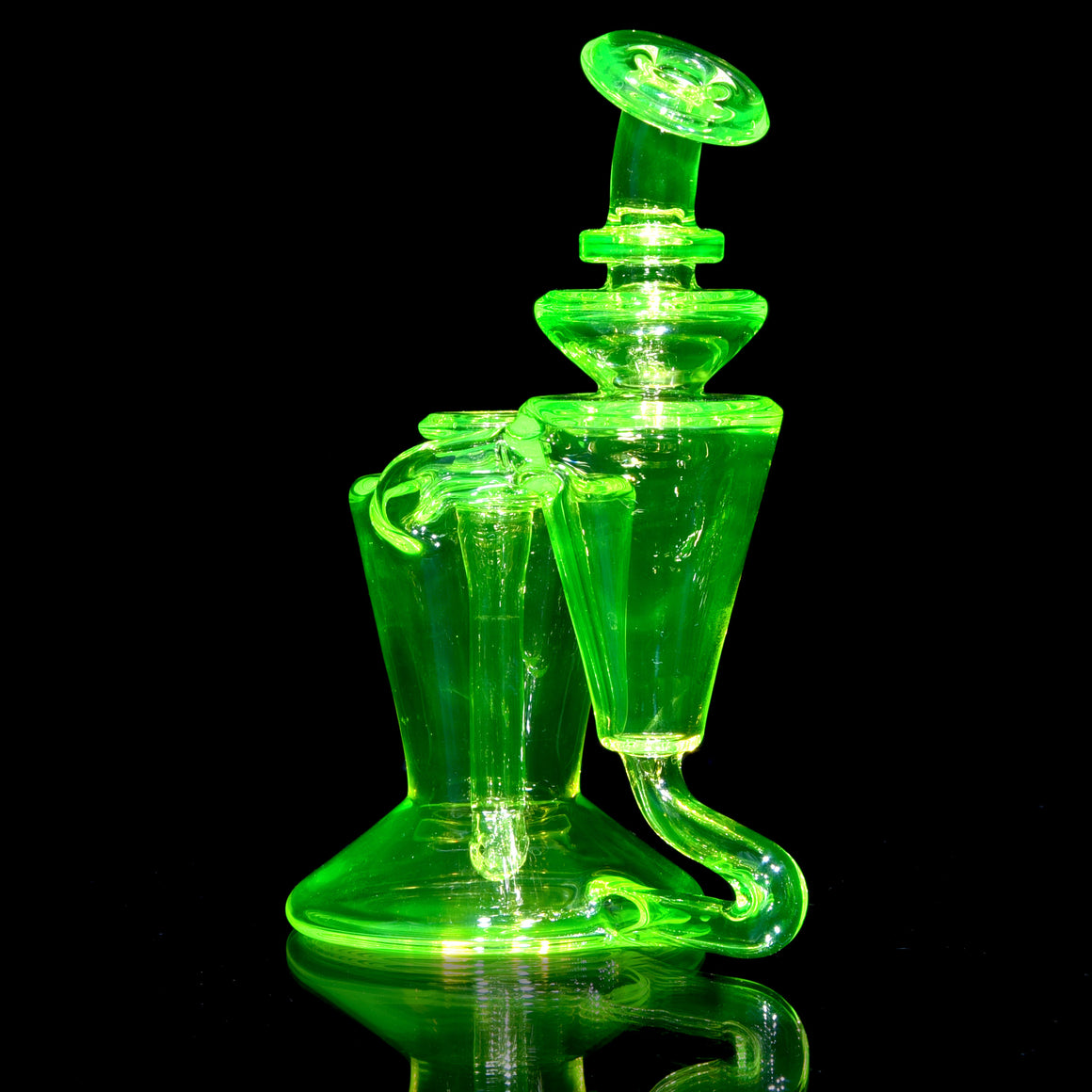 UV Reactive Classic Single-uptake Floating RBR-style Recycler w/ Blender Cap - Ion - 10mm Female