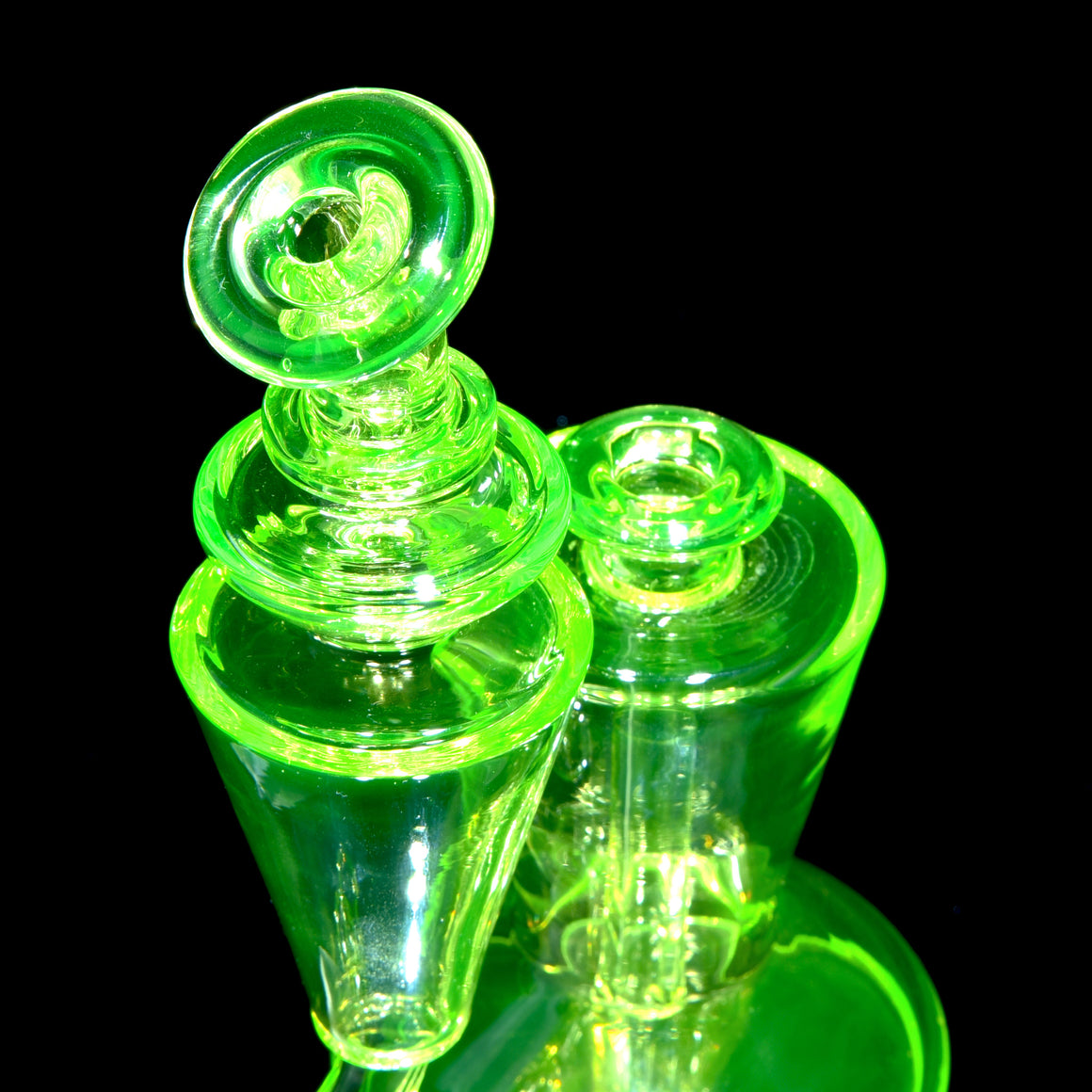 UV Reactive Classic Single-uptake Floating RBR-style Recycler w/ Blender Cap - Ion - 10mm Female