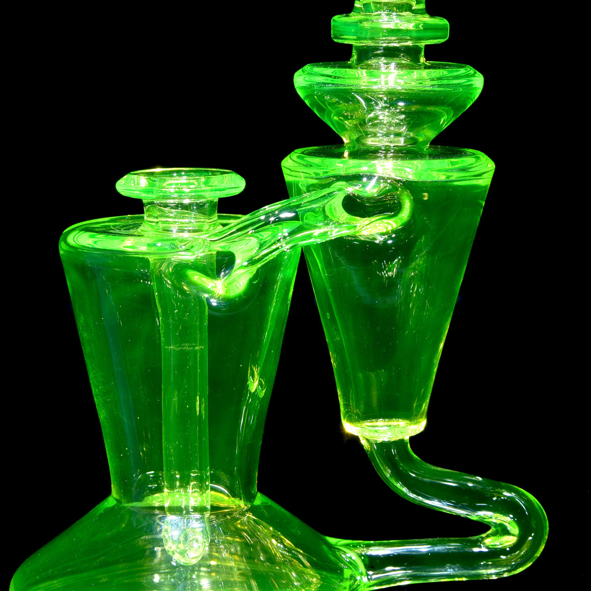 UV Reactive Classic Single-uptake Floating RBR-style Recycler w/ Blender Cap - Ion - 10mm Female