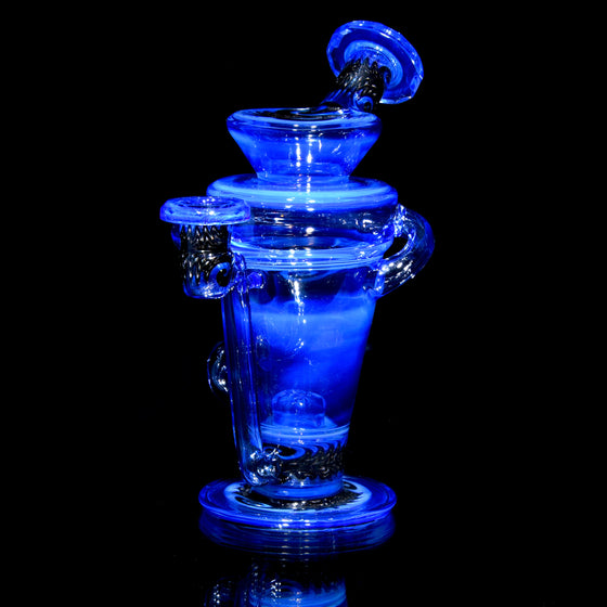 Faceted Double-uptake Refined Klein Recycler - Neptune/Electrum Linework - 10mm Female