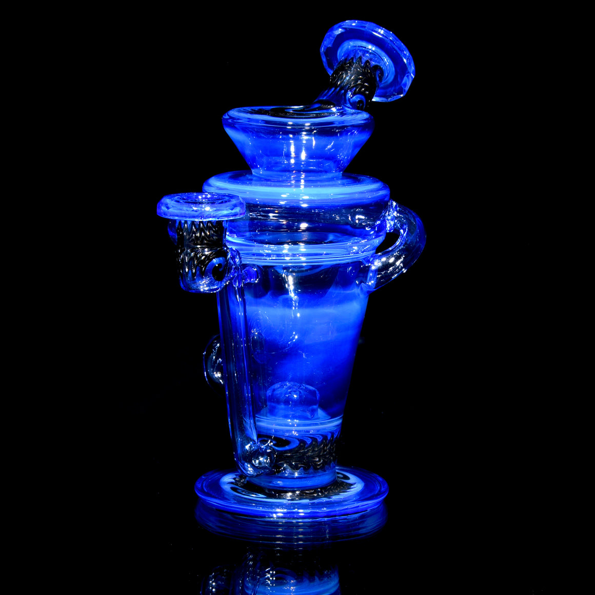 Faceted Double-uptake Refined Klein Recycler - Neptune/Electrum Linework - 10mm Female