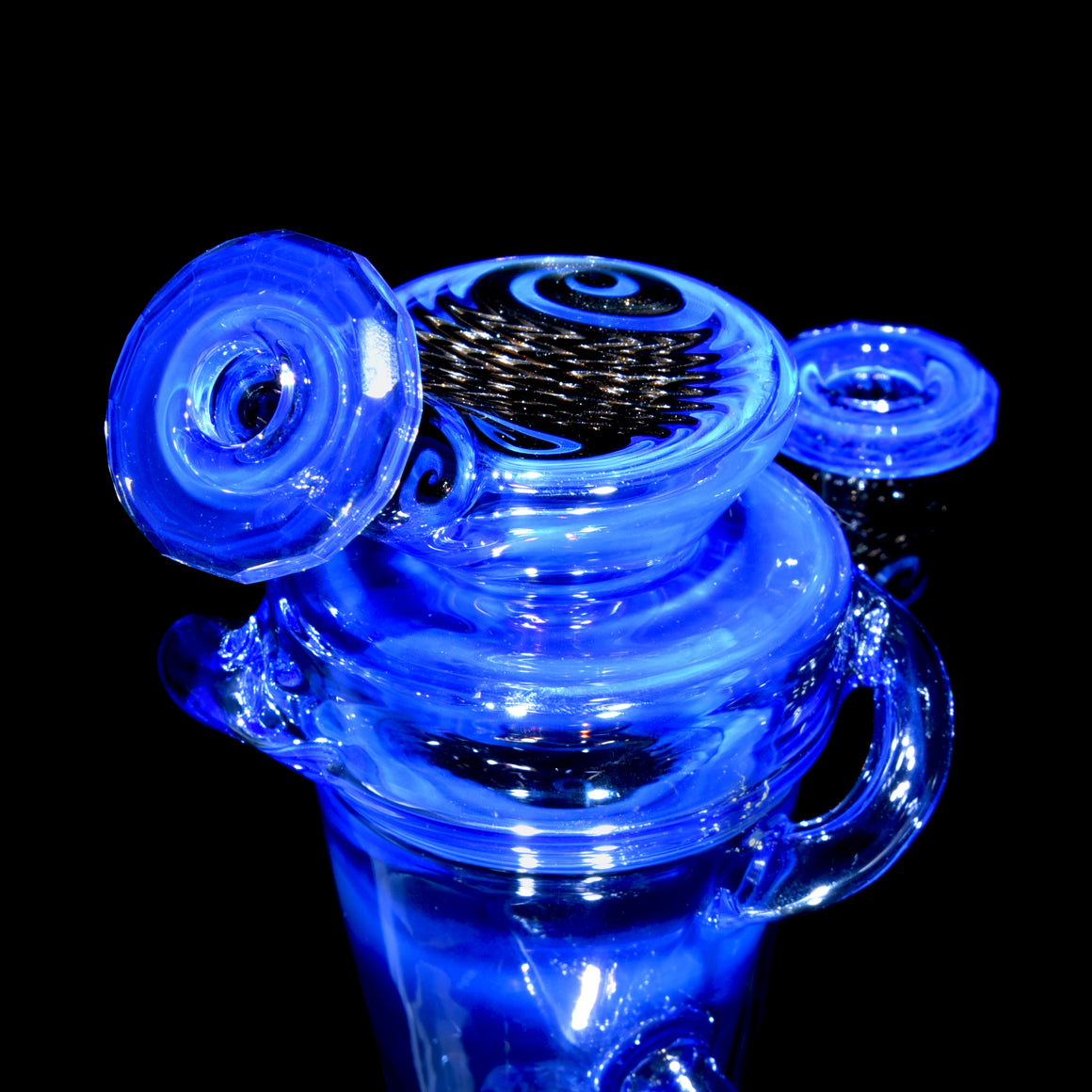 Faceted Double-uptake Refined Klein Recycler - Neptune/Electrum Linework - 10mm Female